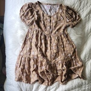 Wonder Nation Brown Floral Kids Dress